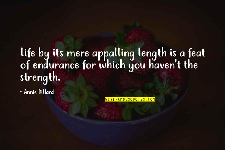 Amir Garrett Quote Quotes By Annie Dillard: Life by its mere appalling length is a Amir Garrett Quote Quotes By Annie Dillard: Life by its mere appalling length is a
