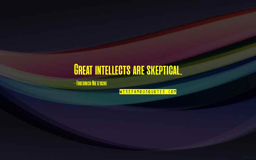 Amir Hamzah Quotes By Friedrich Nietzsche: Great intellects are skeptical.