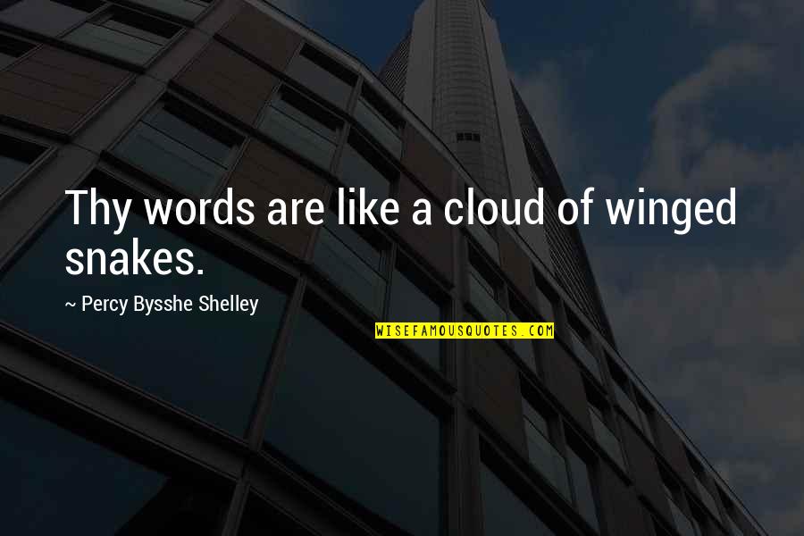 Amir Hamzah Quotes By Percy Bysshe Shelley: Thy words are like a cloud of winged