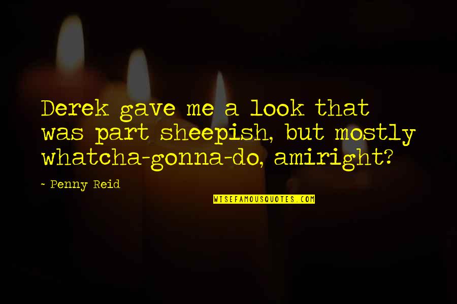 Amiright Quotes By Penny Reid: Derek gave me a look that was part