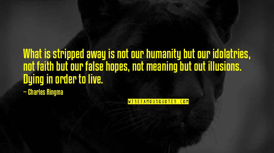 Amirligible Quotes By Charles Ringma: What is stripped away is not our humanity