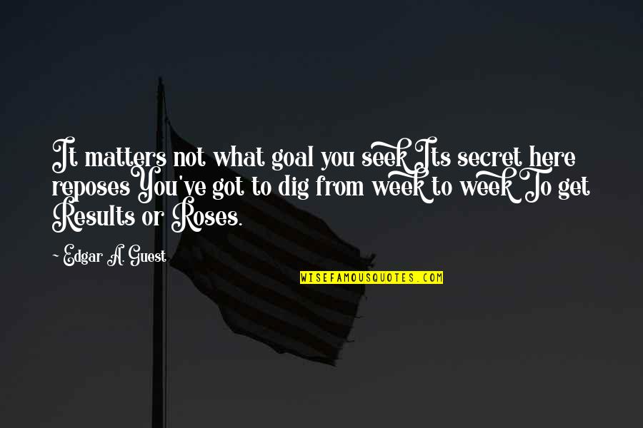 Amir's Quotes By Edgar A. Guest: It matters not what goal you seek Its