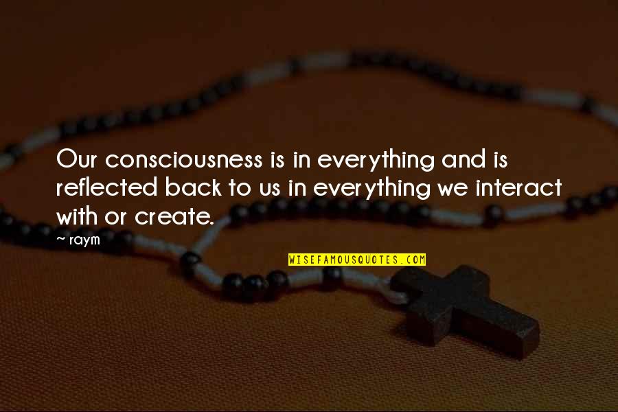 Amir's Quotes By Raym: Our consciousness is in everything and is reflected