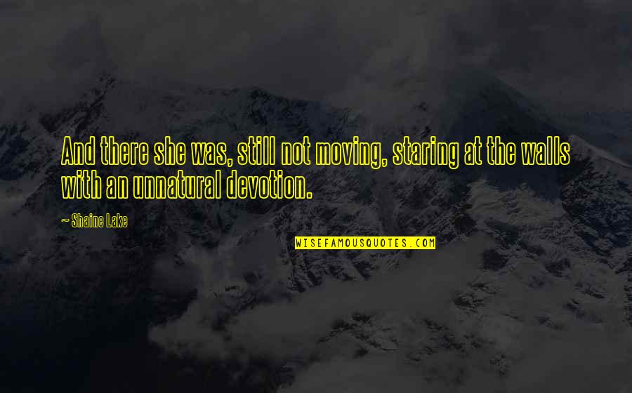 Amirthini Quotes By Shaine Lake: And there she was, still not moving, staring