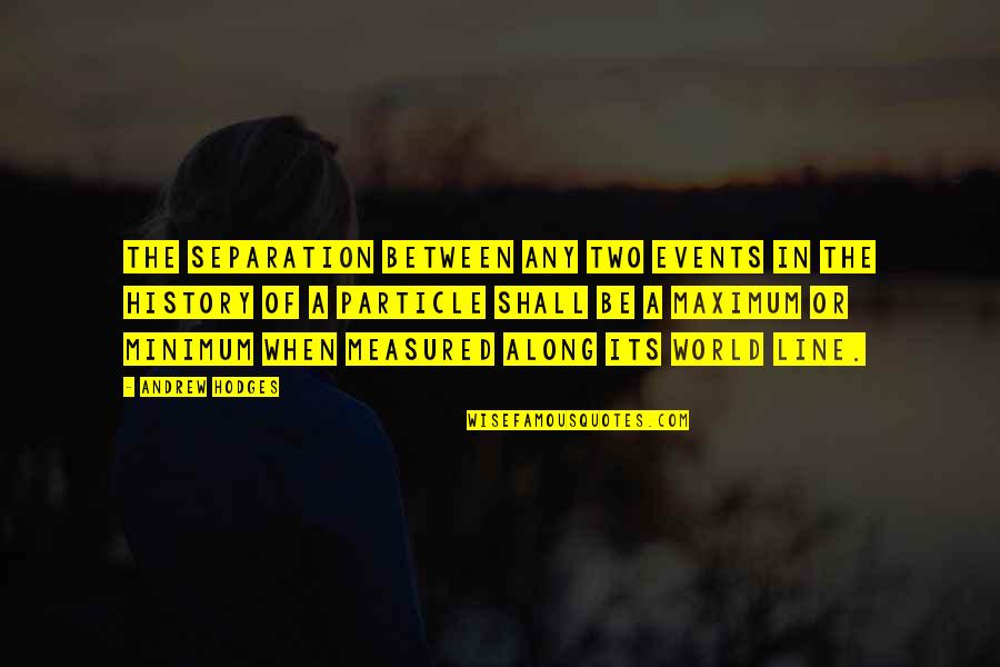 Amirul Afendi Quotes By Andrew Hodges: The separation between any two events in the Amirul Afendi Quotes By Andrew Hodges: The separation between any two events in the
