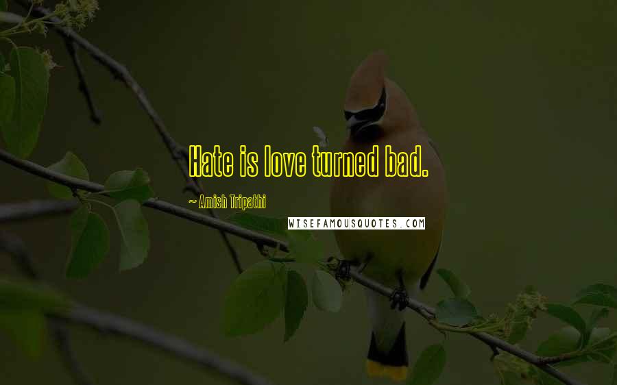 Amish Tripathi quotes: Hate is love turned bad.