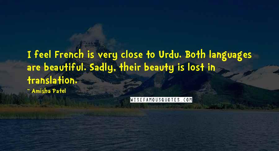 Amisha Patel quotes: I feel French is very close to Urdu. Both languages are beautiful. Sadly, their beauty is lost in translation.
