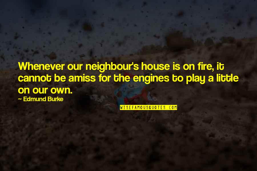 Amiss Quotes By Edmund Burke: Whenever our neighbour's house is on fire, it