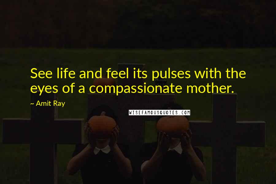 Amit Ray quotes: See life and feel its pulses with the eyes of a compassionate mother.