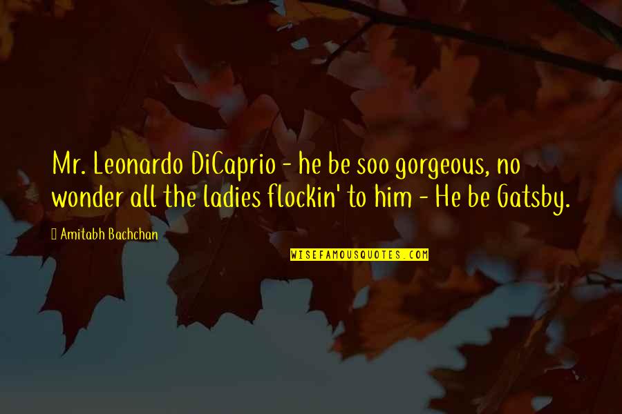 Amitabh Bachchan Quotes By Amitabh Bachchan: Mr. Leonardo DiCaprio - he be soo gorgeous,