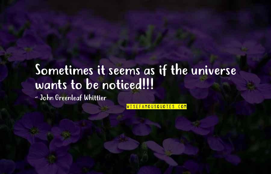 Amitabha Quotes By John Greenleaf Whittier: Sometimes it seems as if the universe wants