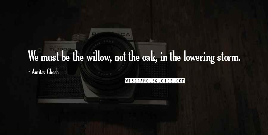 Amitav Ghosh quotes: We must be the willow, not the oak, in the lowering storm.