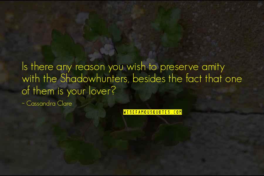 Amity Quotes By Cassandra Clare: Is there any reason you wish to preserve Amity Quotes By Cassandra Clare: Is there any reason you wish to preserve