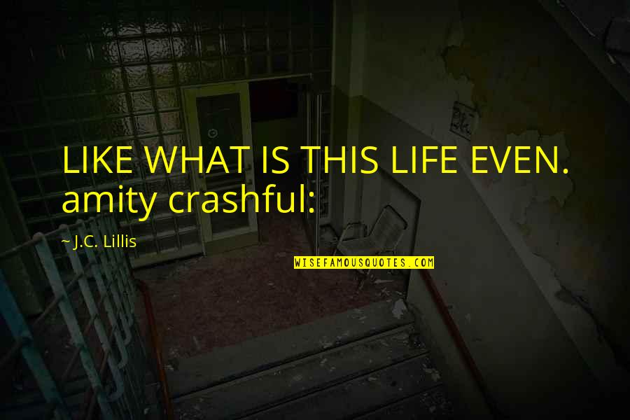 Amity Quotes By J.C. Lillis: LIKE WHAT IS THIS LIFE EVEN. amity crashful: Amity Quotes By J.C. Lillis: LIKE WHAT IS THIS LIFE EVEN. amity crashful: