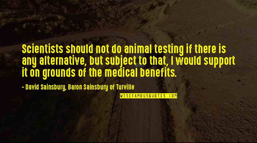 Ammusing Quotes By David Sainsbury, Baron Sainsbury Of Turville: Scientists should not do animal testing if there