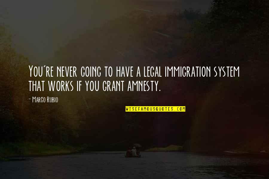 Amnesty's Quotes By Marco Rubio: You're never going to have a legal immigration