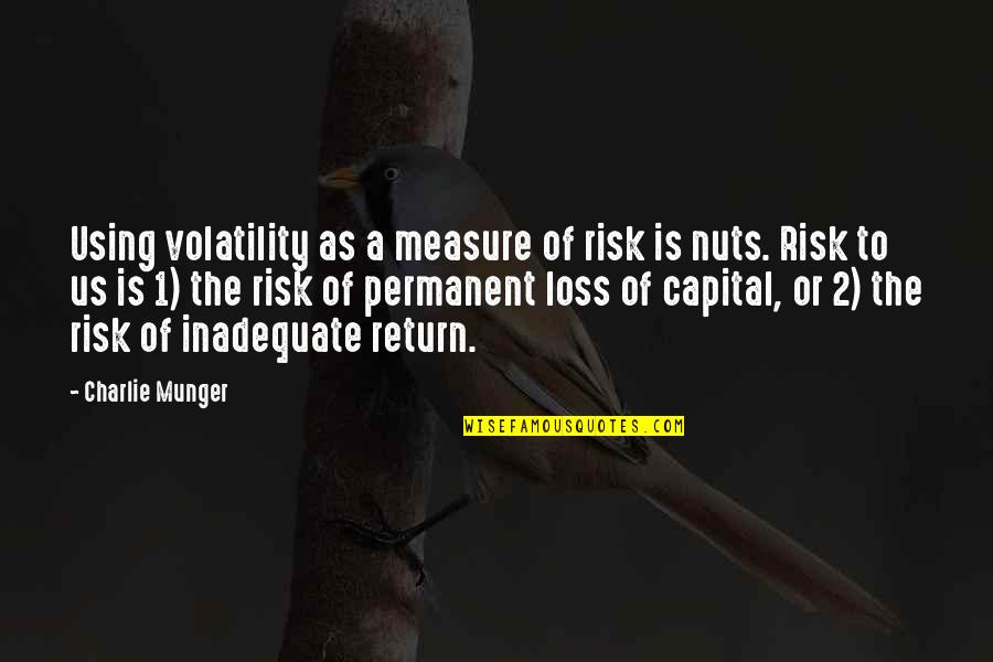 Amnia Las Vegas Quotes By Charlie Munger: Using volatility as a measure of risk is