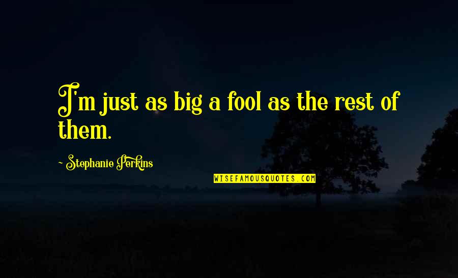 Amolosis Quotes By Stephanie Perkins: I'm just as big a fool as the