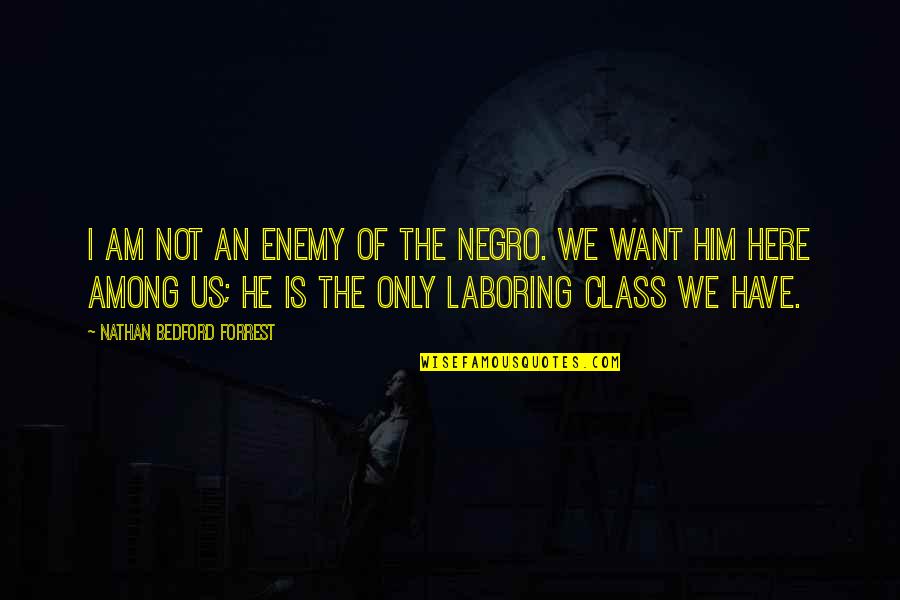 Among The Enemy Quotes By Nathan Bedford Forrest: I am not an enemy of the Negro.