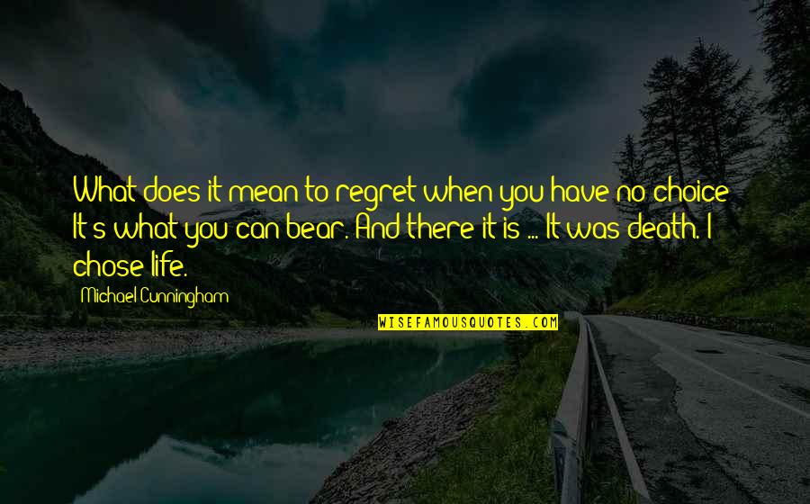 Amores Como Quotes By Michael Cunningham: What does it mean to regret when you