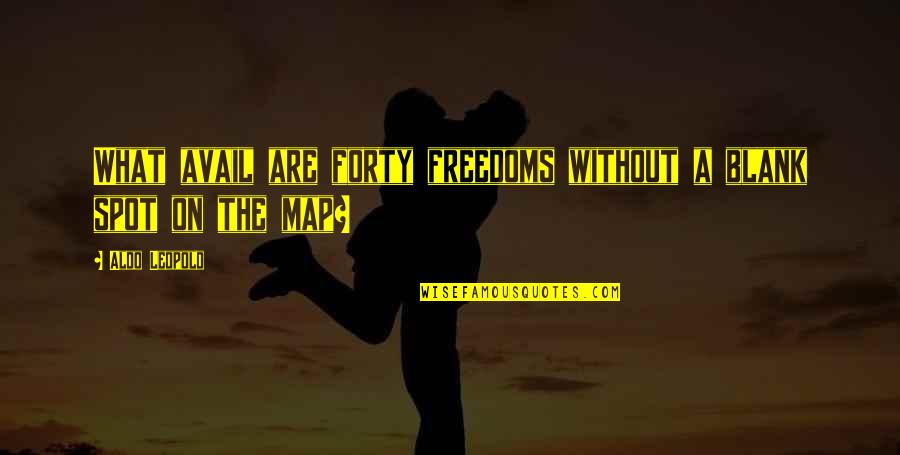 Amornrat Sidhu Quotes By Aldo Leopold: What avail are forty freedoms without a blank