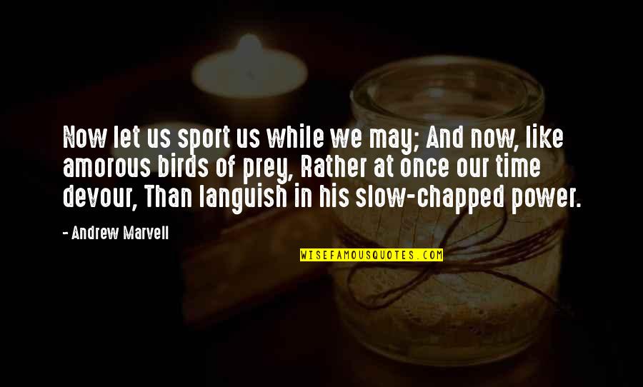 Amorous Quotes By Andrew Marvell: Now let us sport us while we may;