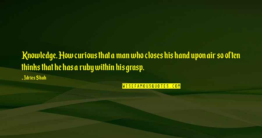 Amorphousnesses Quotes By Idries Shah: Knowledge. How curious that a man who closes