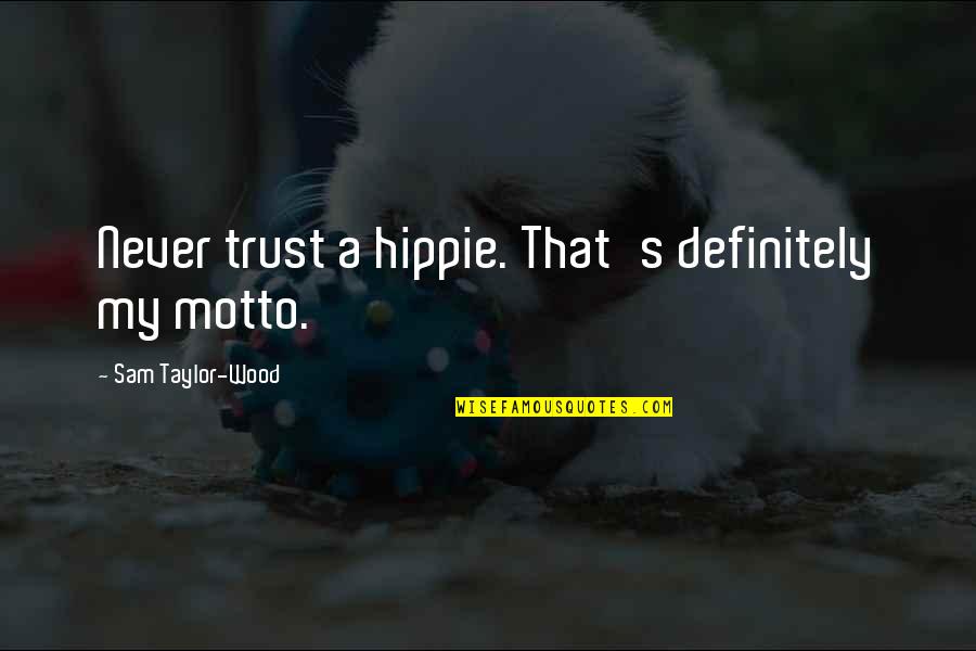 Amortasi Quotes By Sam Taylor-Wood: Never trust a hippie. That's definitely my motto.