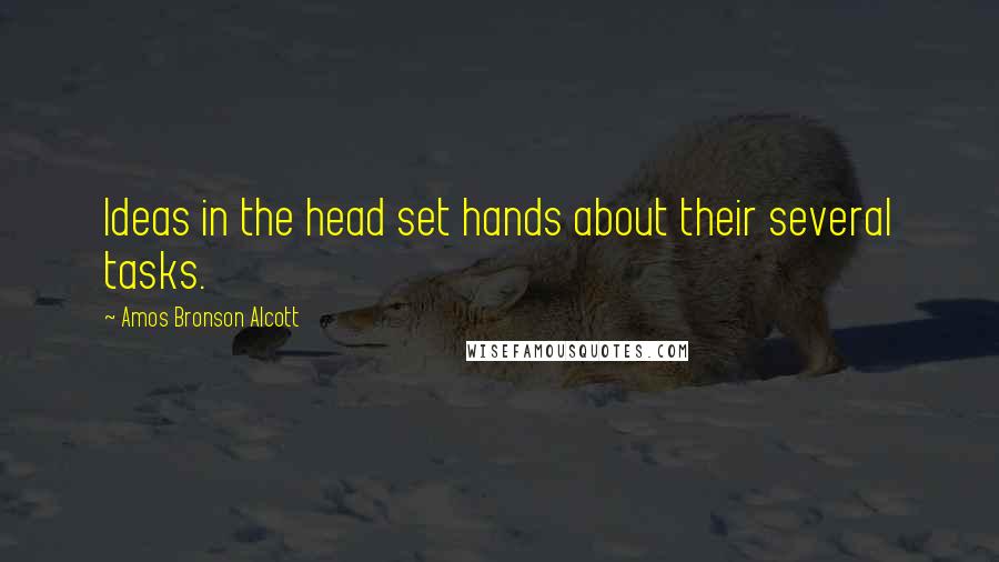 Amos Bronson Alcott quotes: Ideas in the head set hands about their several tasks.