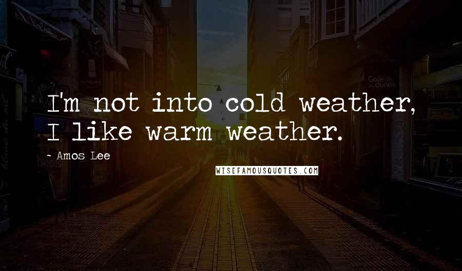 Amos Lee quotes: I'm not into cold weather, I like warm weather.