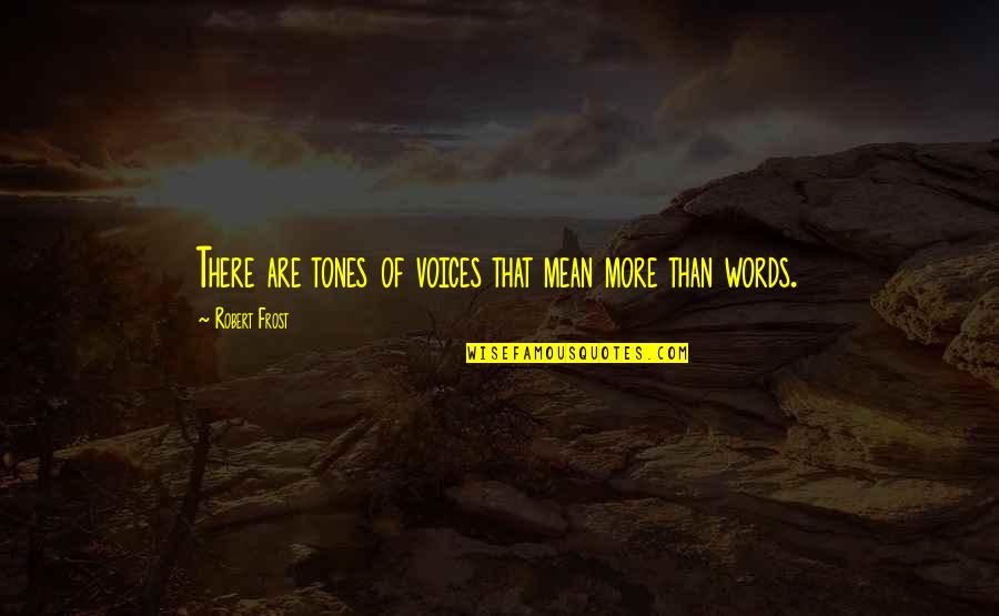 Amoss Nisbett Quotes By Robert Frost: There are tones of voices that mean more Amoss Nisbett Quotes By Robert Frost: There are tones of voices that mean more