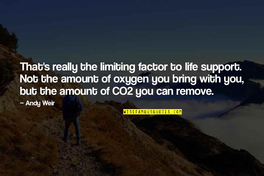 Amount Of Life Quotes By Andy Weir: That's really the limiting factor to life support.
