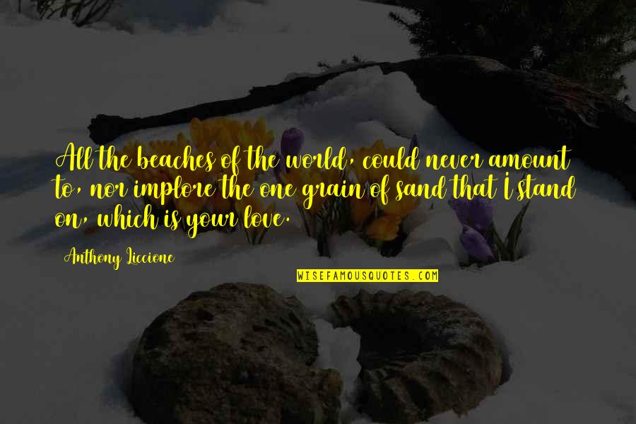 Amount Of Love Quotes By Anthony Liccione: All the beaches of the world, could never