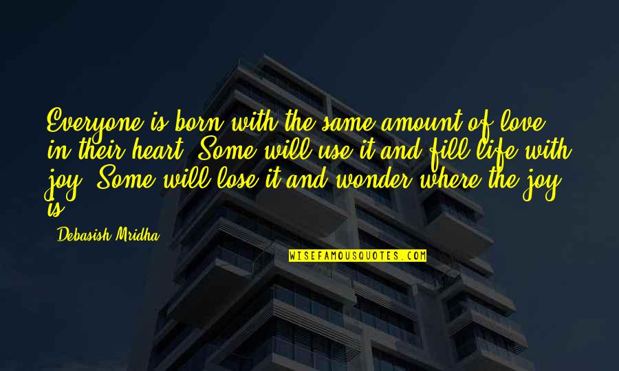 Amount Of Love Quotes By Debasish Mridha: Everyone is born with the same amount of