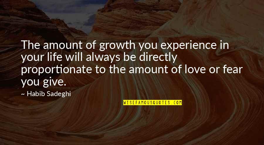 Amount Of Love Quotes By Habib Sadeghi: The amount of growth you experience in your
