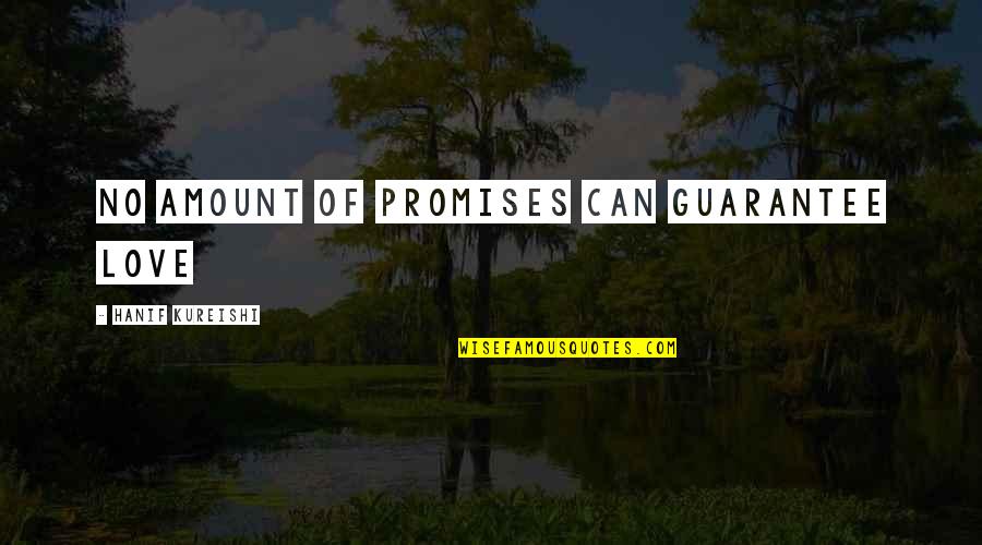 Amount Of Love Quotes By Hanif Kureishi: No amount of promises can guarantee love