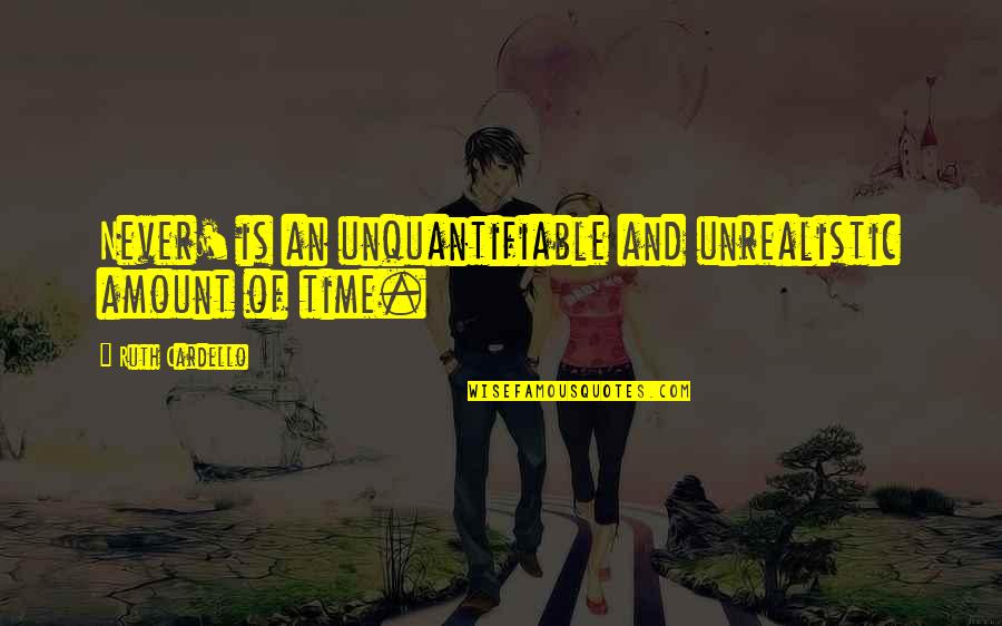 Amount Of Love Quotes By Ruth Cardello: Never' is an unquantifiable and unrealistic amount of