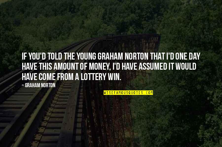 Amount Of Money Quotes By Graham Norton: If you'd told the young Graham Norton that