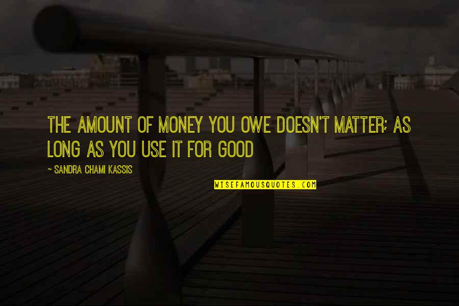 Amount Of Money Quotes By Sandra Chami Kassis: The amount of money you owe doesn't matter;