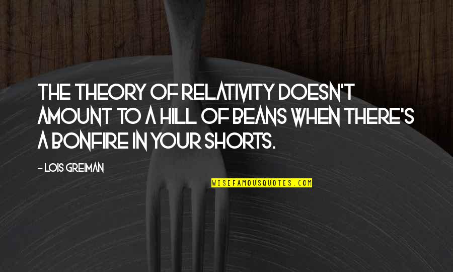 Amount Of Quotes By Lois Greiman: The theory of relativity doesn't amount to a