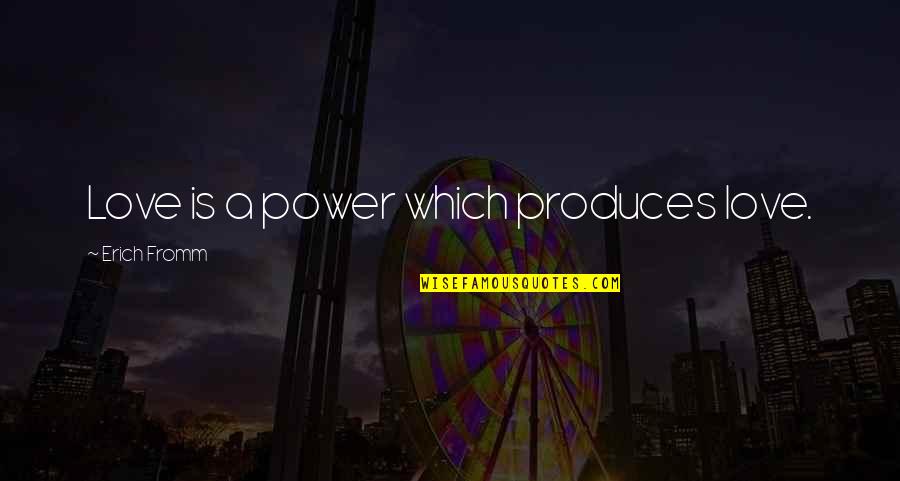 Amour Amour Quotes By Erich Fromm: Love is a power which produces love.