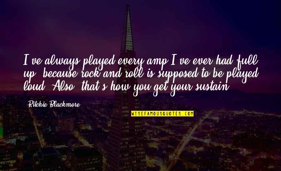 Amp Up Quotes By Ritchie Blackmore: I've always played every amp I've ever had Amp Up Quotes By Ritchie Blackmore: I've always played every amp I've ever had