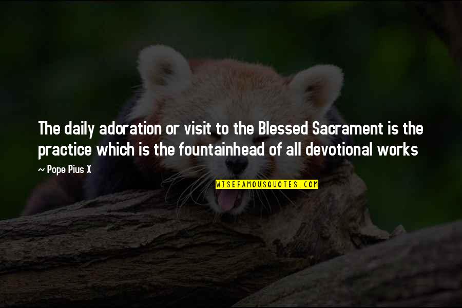 Ampere Quotes By Pope Pius X: The daily adoration or visit to the Blessed
