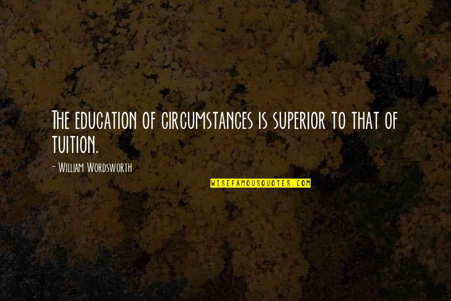 Amphibians Quotes By William Wordsworth: The education of circumstances is superior to that