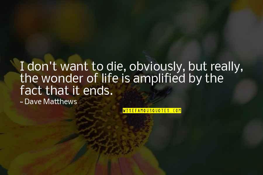 Amplified Quotes By Dave Matthews: I don't want to die, obviously, but really,