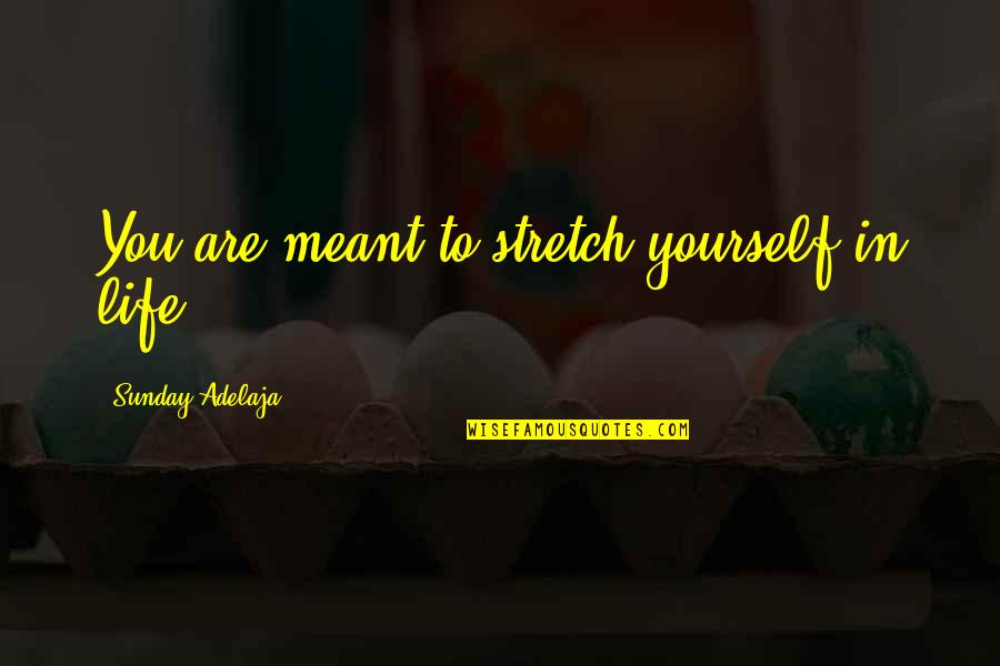 Amputated Arm Quotes By Sunday Adelaja: You are meant to stretch yourself in life. Amputated Arm Quotes By Sunday Adelaja: You are meant to stretch yourself in life.