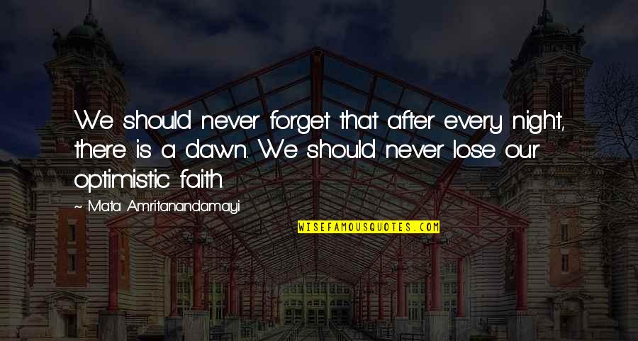 Amritanandamayi Quotes By Mata Amritanandamayi: We should never forget that after every night,