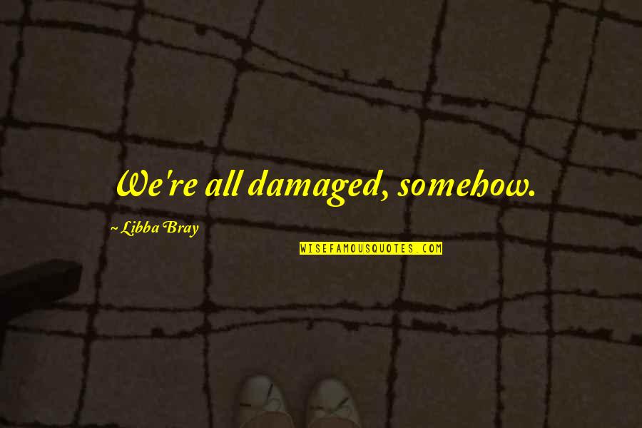 Ams Ag Quotes By Libba Bray: We're all damaged, somehow.