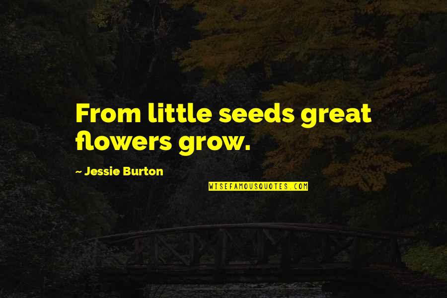 Amsterdam Quotes By Jessie Burton: From little seeds great flowers grow.