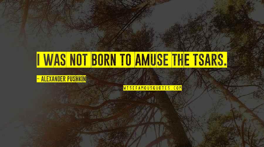 Amuse Quotes By Alexander Pushkin: I was not born to amuse the Tsars.